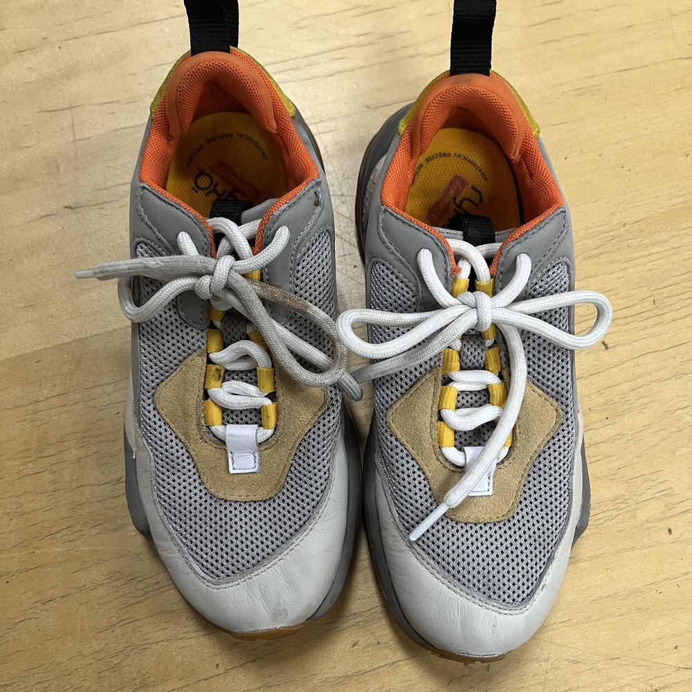 Puma Shoes Thunder Spectra Kids Size 4C Gray Yellow Orange Athletic‎ Sneakers